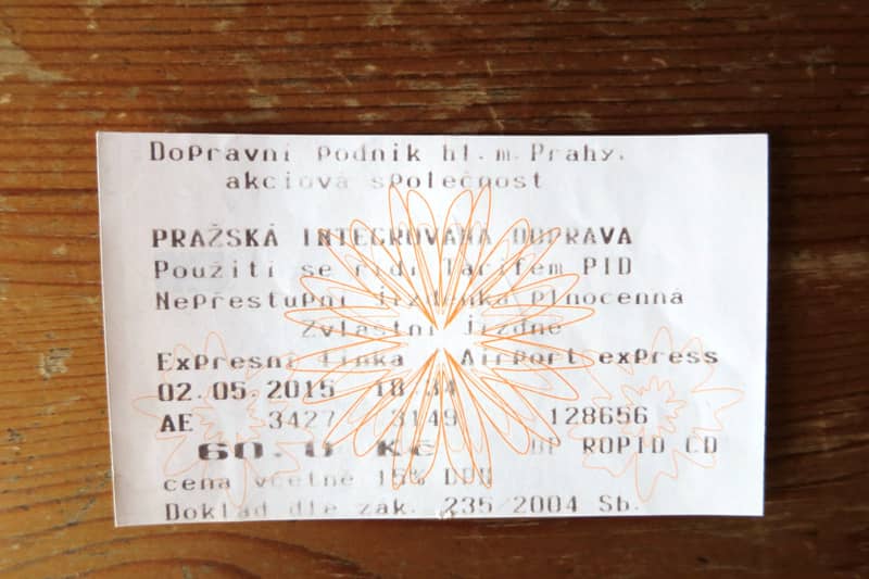 プラハ エアポート・エクスプレスのチケット