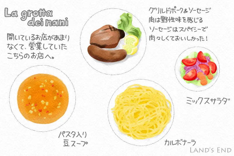 サンマリノでの夕食 La Grotta dei Nani